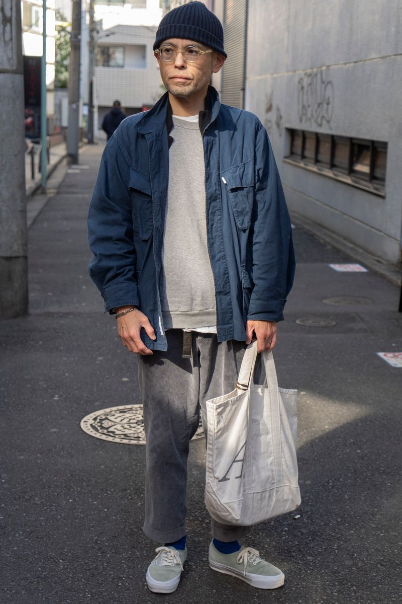 経年変化したシャツジャケットがいい具合 花田幸一