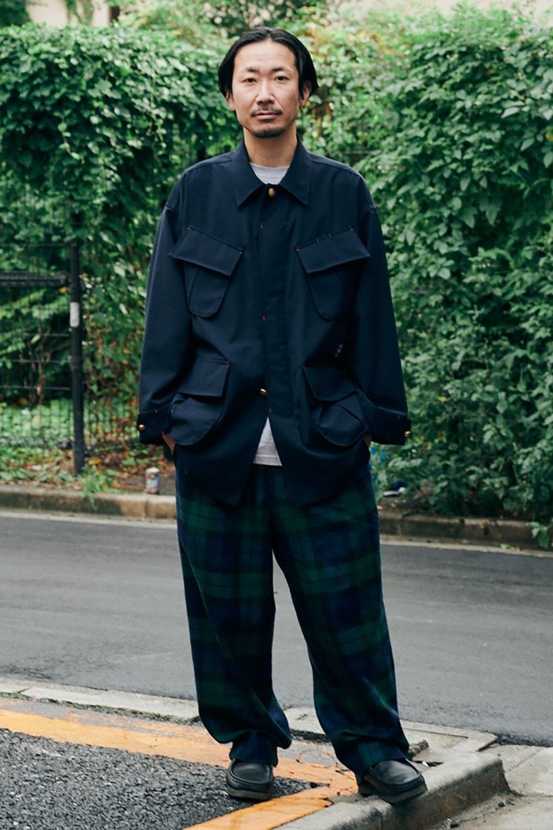 ブラックウォッチで変化球ブラックコーデ 田頭直樹