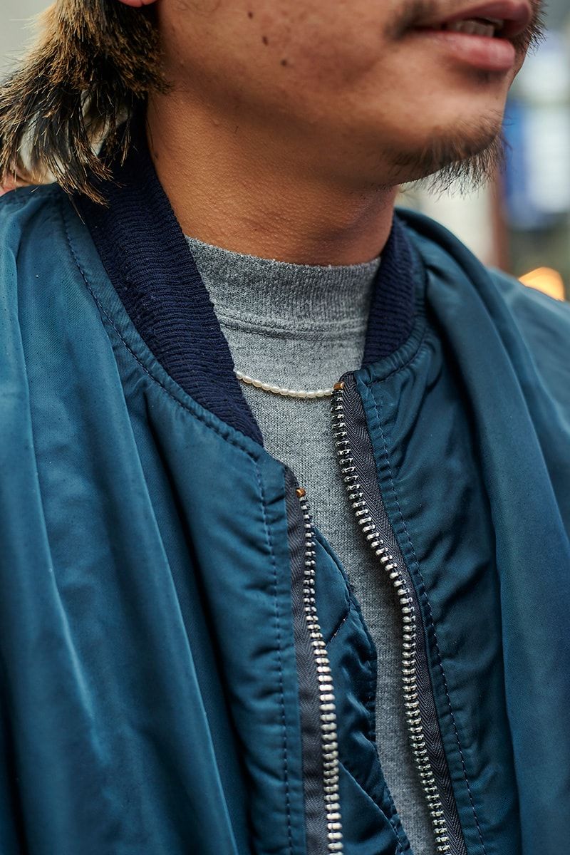 定番のMA-1に全面加工デニムで変化を 高岸 亮 4枚目の写真