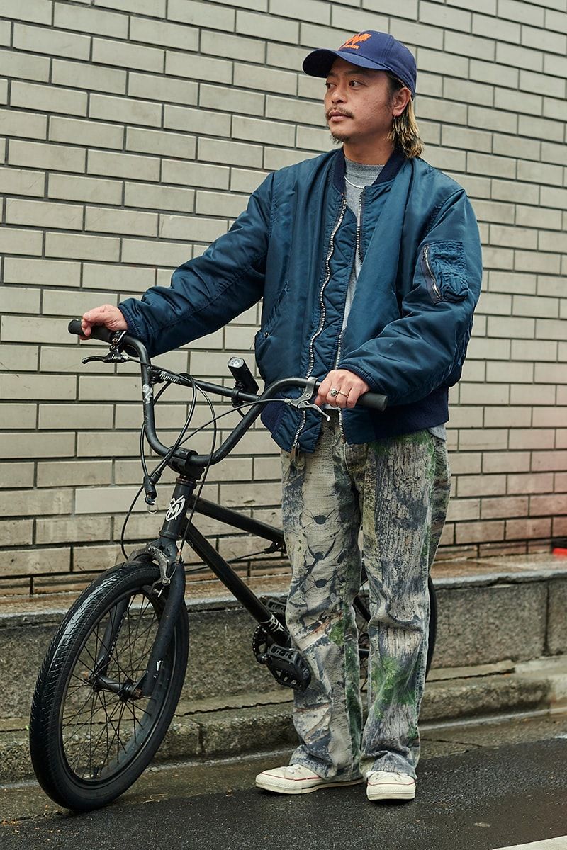 定番のMA-1に全面加工デニムで変化を 高岸 亮