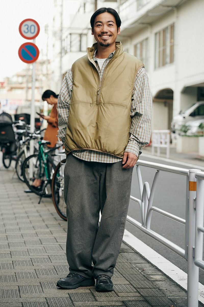 シャツ＋デニムをナイロンベストで今っぽく 梅田悠貴