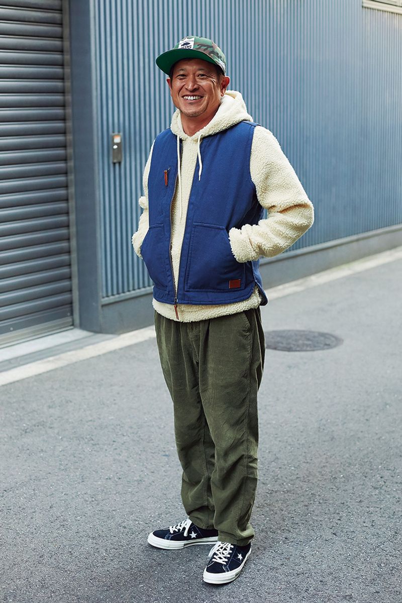 冬のサーフスタイル。マリンカラーにグラミチを合わせて 島谷直樹