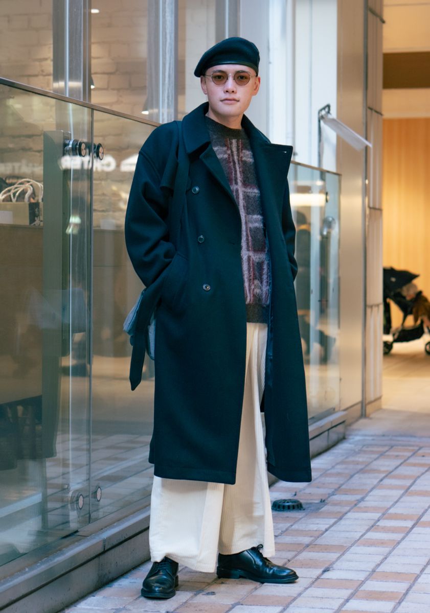 レイジブルーのコートコーディネート | 241216-1735-52 須貝奏太