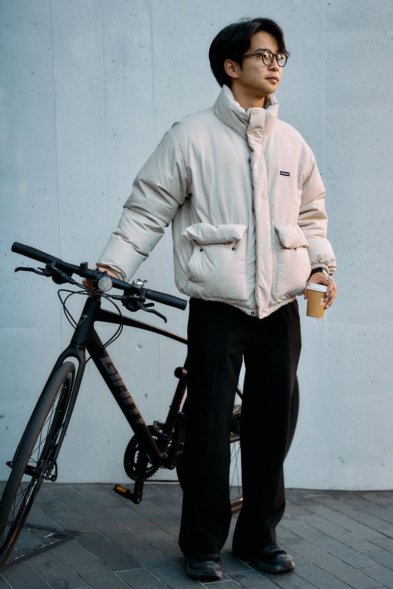 カバーナットのダウンジャケットコーディネート | 241216-1709-06 橋本 諒