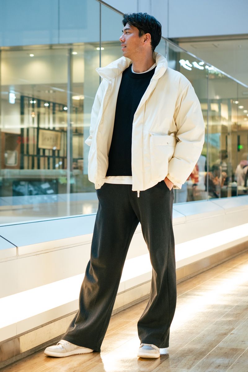 ジーユーのダウンジャケットコーディネート | 250318-1003-37 熊谷 駿