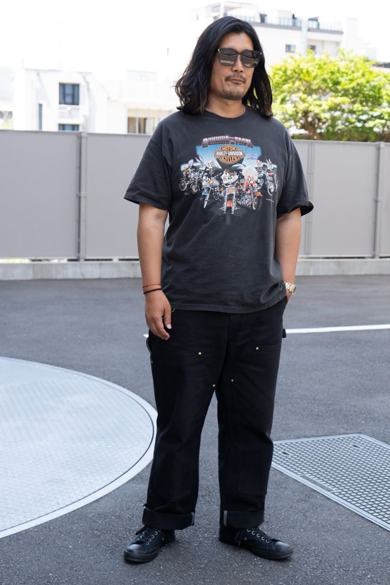 ハーレーダビッドソンのTシャツコーディネート | 250518-0922-33 中尾裕一郎