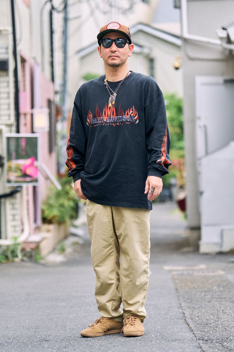 ハーレーダビッドソンのTシャツコーディネート | 250527-0659-18 小笠原 彰