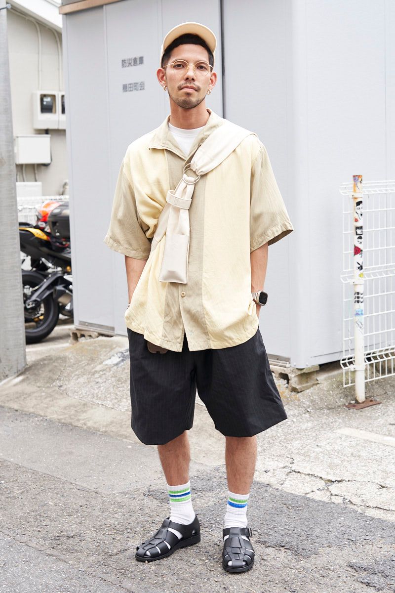 シャツ 古着  パンツ エイチビューティーアンドユース  シューズ パラブーツ  帽子 ジャックムス  眼鏡 白山眼鏡店  バッグ ヨロズ  腕時計 アップル  ピアス 古着  ブレスレット 古着  リング 古着