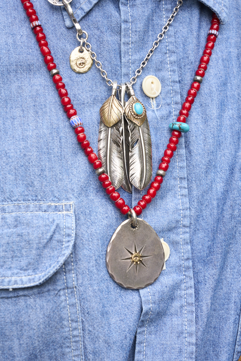 ゴローズ テイスト ネックレス 金爪フェザー＆チェーン ネックレス