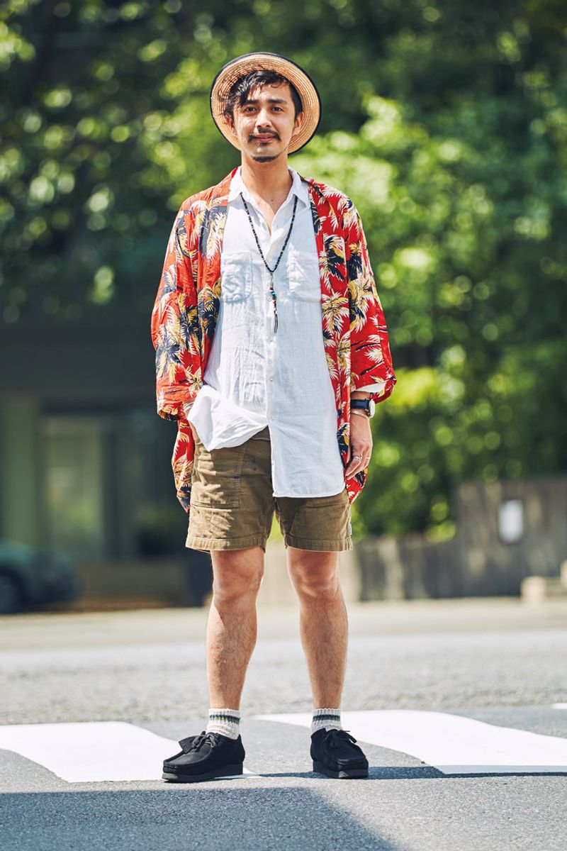 爽やかシャツに柄シャツを重ねる上級テクニック 蒲生健太